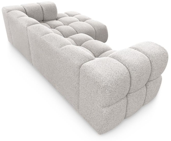 Ecksofa Designersofa BLANCHE in Stoff Puente Hellgrau Ottomane Rechts Bild 3