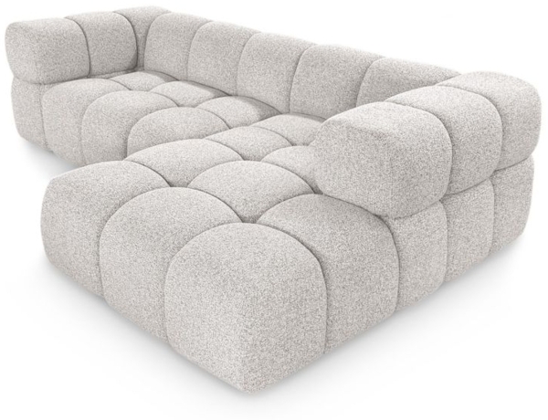 Ecksofa Designersofa BLANCHE in Stoff Puente Hellgrau Ottomane Rechts Bild 2