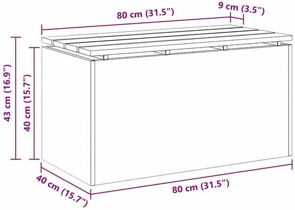 vidaXL Gartenbank Edelstahl 80 x 40 x 43 cm 874902 Bild 11
