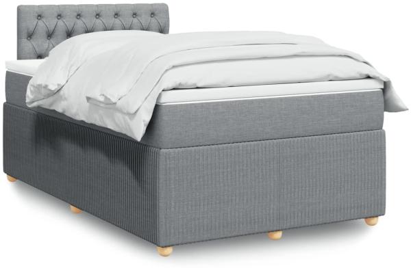 vidaXL Boxspringbett mit Matratze Hellgrau 120x190 cm Stoff 3289702