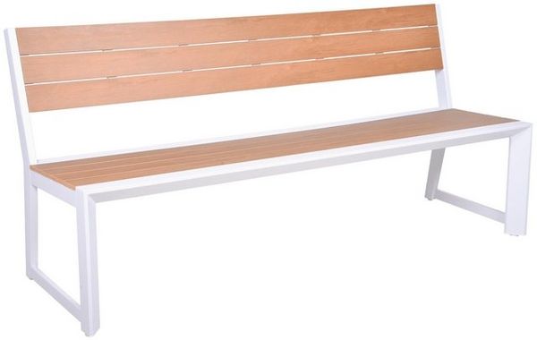 Gartenbank VENICE 3-Sitzer 180 cm Aluminium und Nonwood ohne Armlehne Bild 4