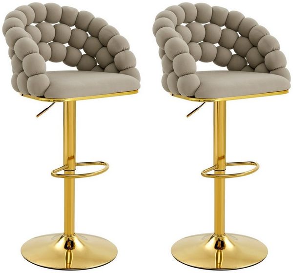 ANYSUN Barhocker 2er-Set, mit Fußstütze, drehbar, höhenverstellbar, (Kugelketten-Rückenlehne,Bistrohocker,Höhenverstellbar, 2 St), Stylisch für Kücheninsel, Home Bar & Essbereich