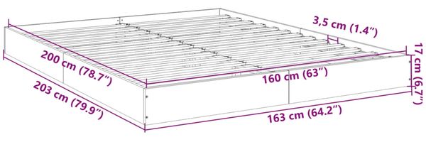 vidaXL Bettgestell ohne Matratze Sonoma-Eiche 160x200 cm Holzwerkstoff 842009 Bild 10