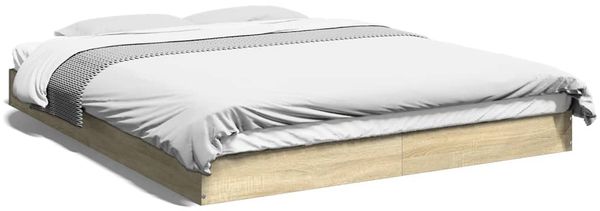 vidaXL Bettgestell ohne Matratze Sonoma-Eiche 160x200 cm Holzwerkstoff 842009 Bild 2
