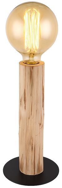 LED Tischleuchte, Holz, Metall, Schwarz, Schalter, H 30 cm
