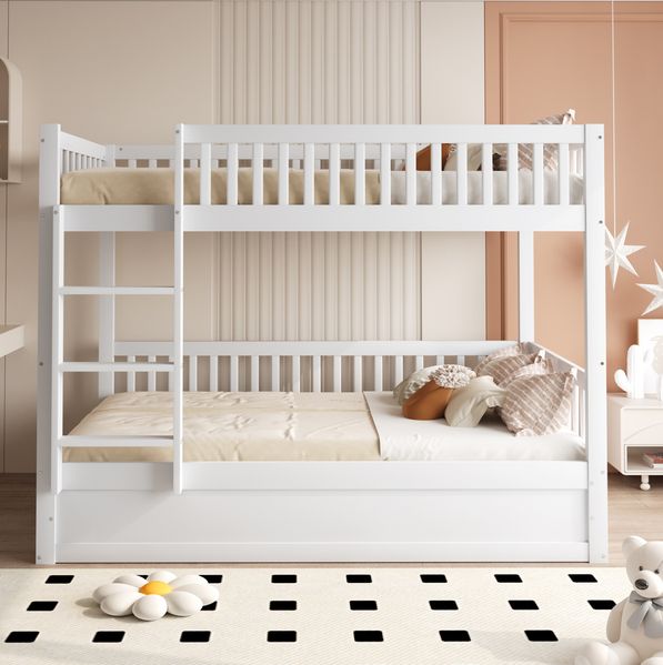 Bett 90x200 cm aus Massivholz mit hydraulischem Stauraum – platzsparendes Etagenbett für Kinder