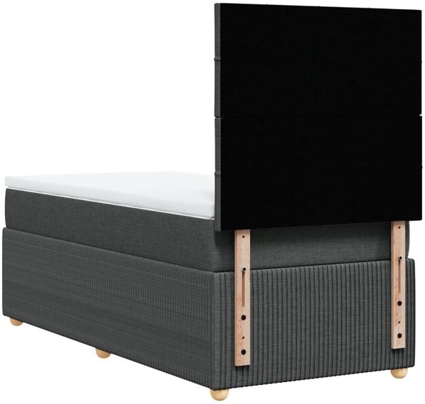 vidaXL Boxspringbett mit Matratze Dunkelgrau 100x200 cm Stoff 3294268 Bild 8