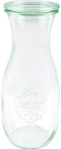 WECK Vorratsglas Weck Glasflasche Saftflaschen Glas 1 L 6 Stück Flasche für Säfte