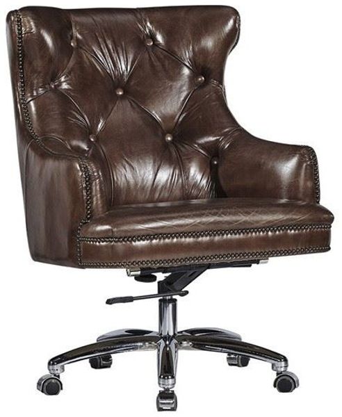 Bürosessel Perth Leder Vintage-Cigar Chesterfield-Knopfmu.