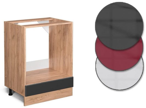 Vicco Küchenschrank Küchenzeile R-Line, Anthrazit Hochglanz, Herdumbauschrank 60 cm, ohne AP Bild 3