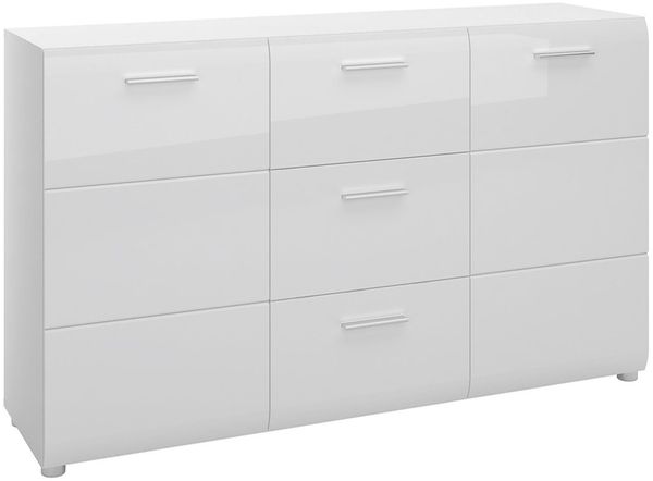 Kommode Mestre / Merano, Holzwerkstoff, Weiß, 144 x 86 x 39 cm