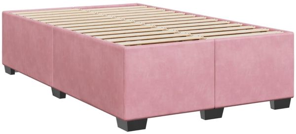 vidaXL Boxspringbett mit Matratze Rosa 120x200 cm Samt 3293181 Bild 8