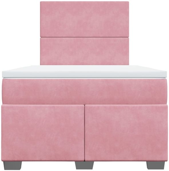 vidaXL Boxspringbett mit Matratze Rosa 120x200 cm Samt 3293181 Bild 6