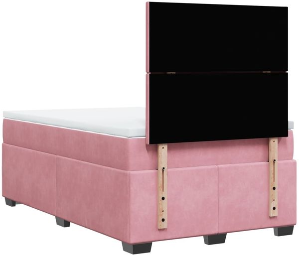 vidaXL Boxspringbett mit Matratze Rosa 120x200 cm Samt 3293181 Bild 12