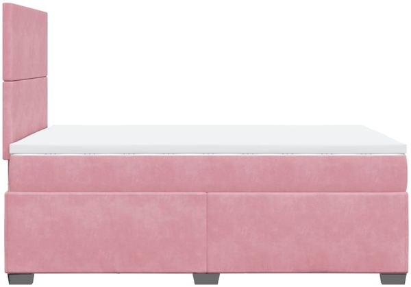 vidaXL Boxspringbett mit Matratze Rosa 120x200 cm Samt 3293181 Bild 11