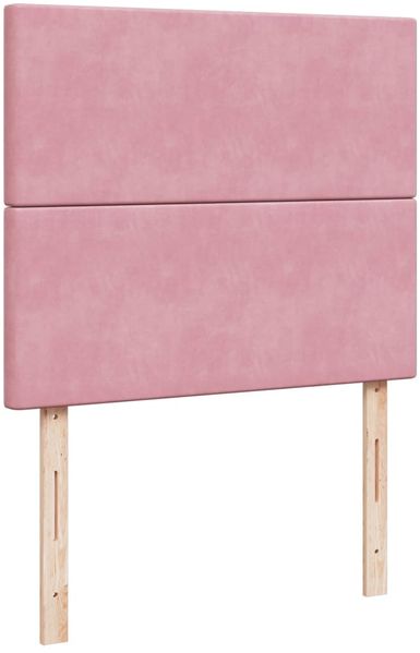 vidaXL Boxspringbett mit Matratze Rosa 120x200 cm Samt 3293181 Bild 7