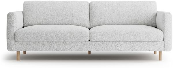 Micadoni Sofa Eden 4-Sitzer Strukturierter Stoff Hellgrau Melange