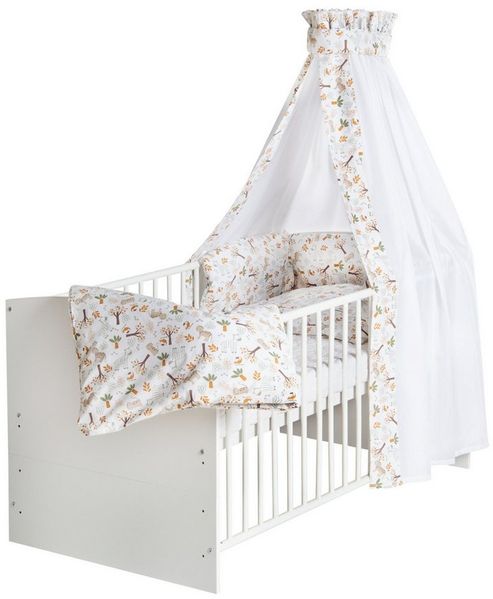 Schardt Komplettbett Classic-Line Kombi-Kinderbett 70x140 cm, weiß Stoff 1/821 Eilyne