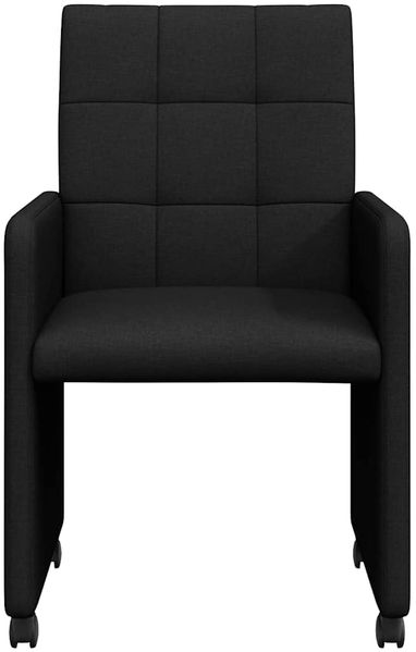 vidaXL Esszimmerstühle mit Rollen 2 pcs Schwarz 58 x 65 x 94 cm Stoff 42017831 Bild 4