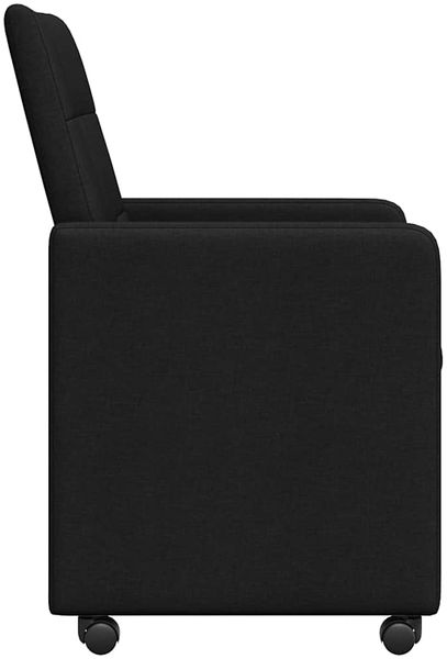 vidaXL Esszimmerstühle mit Rollen 2 pcs Schwarz 58 x 65 x 94 cm Stoff 42017831 Bild 5