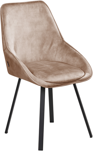 Esszimmerstuhl 2er Set drehbar TERLTON Samtstoff Beige Bild 4