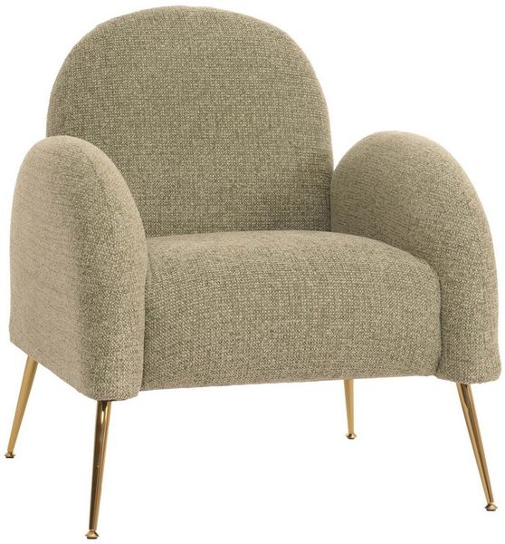 MCW Loungesessel MCW-N69, Abgerundetes Design, Goldene Füße mit Fußbodenschoner