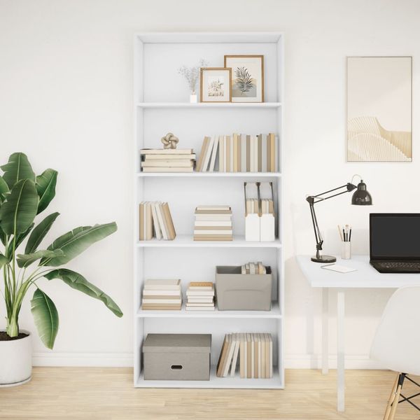 Bücherregal | Standregal Weiß 80x30x189 cm Holzwerkstoff