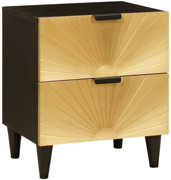 vidaXL Nachttisch 2 pcs Schwarz und Gold 40 x 33.5 x 46 cm 4017827 Bild 2