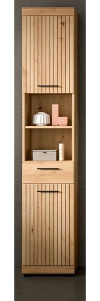 Badezimmer Hochschrank Shawn in Eiche 37 x 191 cm