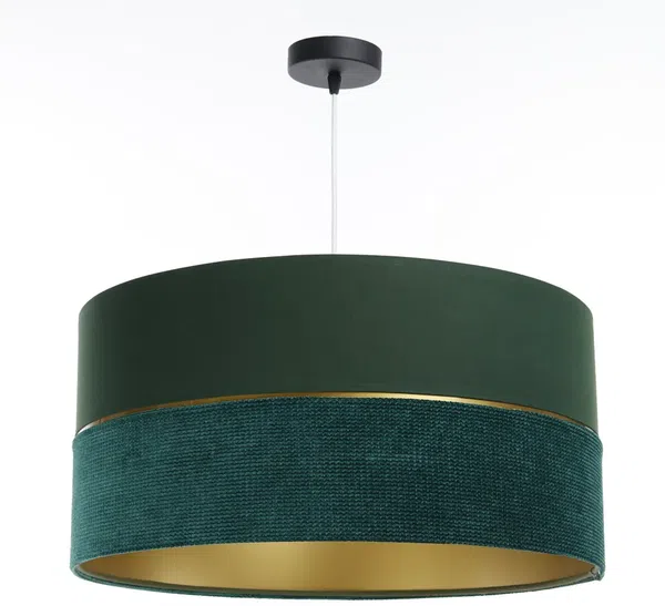 BPS Koncept 0Ex0-004-50 Hängeleuchte TWIST Velourss strukturiert und Satin auf PVC-Basis grün, gold 1xE27 60W H:107 Ø50cm dimmbar Bild 7