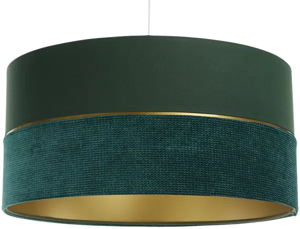 BPS Koncept 0Ex0-004-50 Hängeleuchte TWIST Velourss strukturiert und Satin auf PVC-Basis grün, gold 1xE27 60W H:107 Ø50cm dimmbar Bild 9