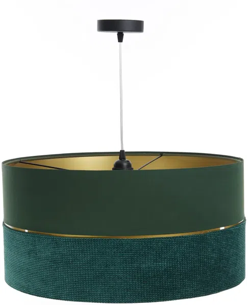 BPS Koncept 0Ex0-004-50 Hängeleuchte TWIST Velourss strukturiert und Satin auf PVC-Basis grün, gold 1xE27 60W H:107 Ø50cm dimmbar Bild 8