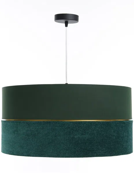 BPS Koncept 0Ex0-004-50 Hängeleuchte TWIST Velourss strukturiert und Satin auf PVC-Basis grün, gold 1xE27 60W H:107 Ø50cm dimmbar Bild 5