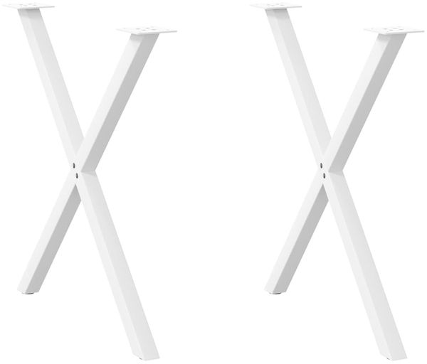 vidaXL Esstischbeine X-Form 2 Stk. Weiß 80x(72-73) cm Stahl 4012921