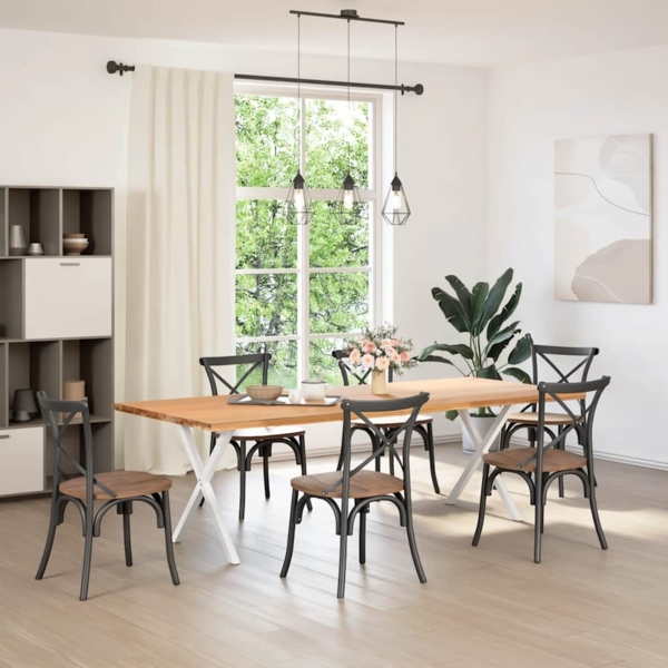 vidaXL Esstischbeine X-Form 2 Stk. Weiß 80x(72-73) cm Stahl 4012921