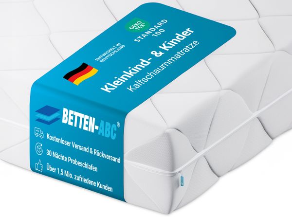 Betten-ABC Bambini – Babymatratze mit waschbarem Bezug und Klimawatte, Größe: 70 x 140 cm