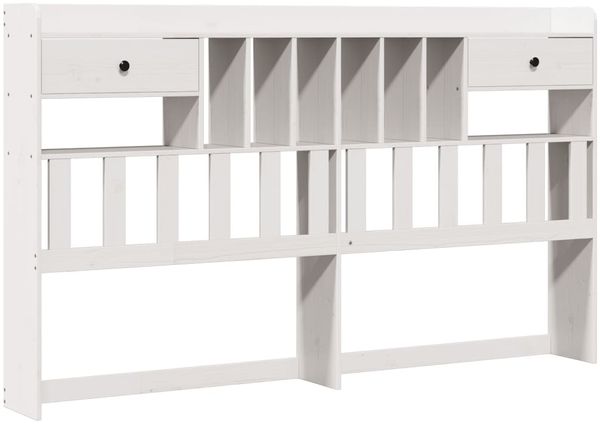 vidaXL Massivholzbett mit Regal ohne Matratze Weiß 180x200 cm Kiefer 3323969 Bild 7