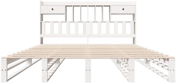 vidaXL Massivholzbett mit Regal ohne Matratze Weiß 180x200 cm Kiefer 3323969 Bild 4