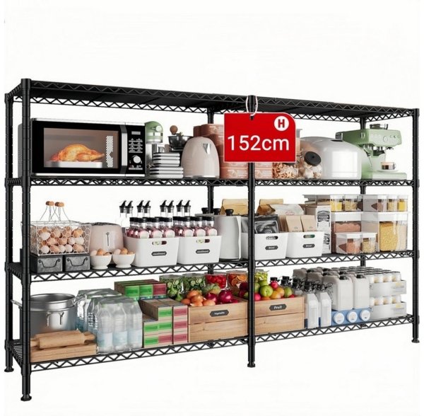 LUCKZON Schwerlastregal 4/5-stufig Standard-Drehregal höhenverstellbares Lagerregal, TFK 544-724kg 152 (76+40.5)/182 (96+45.5)x35.5/45.5x152/182cm