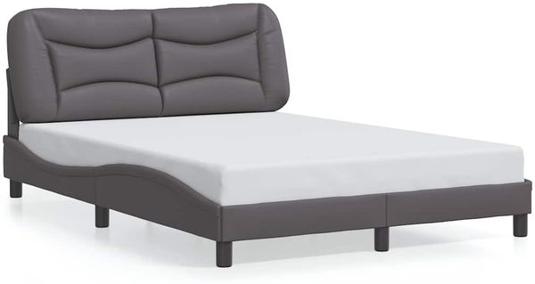 Doppelbett, Bettgestell Modernen ohne Matratze Grau 140x190 cm Kunstleder d2412e