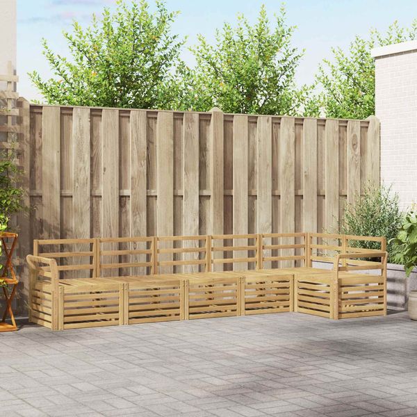 vidaXL Outdoor-Sofagarnitur 6 pcs Weiß 308 x 130,5 x 73 cm 3391914