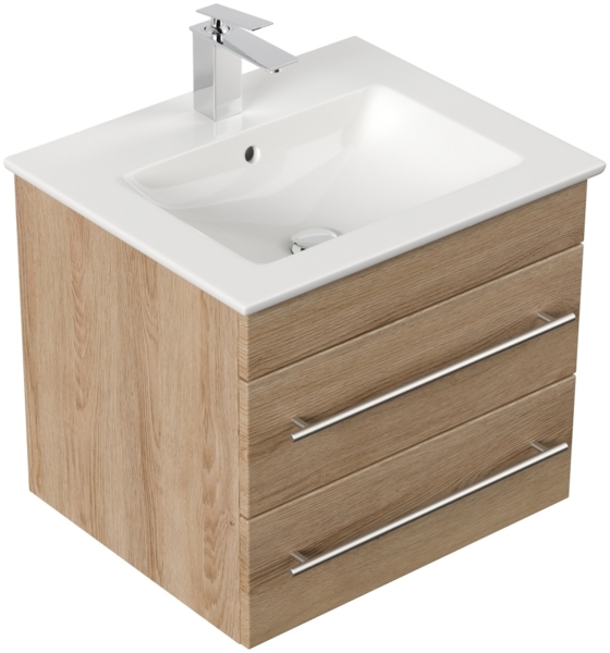 Badmöbel mit Villeroy & Boch Venticello Waschbecken 60 cm eiche hell : Eiche hell