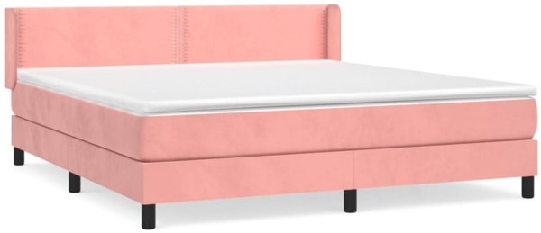 vidaXL Boxspringbett mit Matratze Rosa 160x200 cm Samt 3130912