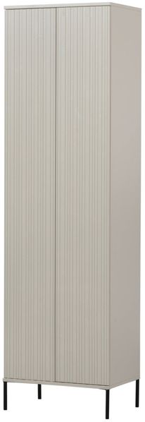 Schrank Gravure aus Kiefernholz, skandinavischer Stil, hellgrau Dust, Push-to-Open-System