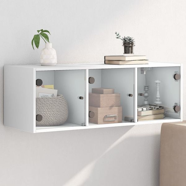 vidaXL Wandschrank mit Glastüren Weiß 102x37x35 cm 836511