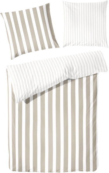 Traumhaft gut schlafen –Perkal-Bettwäsche,2-teilig mit Blockstreifen, in versch. Farben und Größen, Größe: 80 x 80 cm, 155 x 220 cm, Farbe: Jeans Bild 8