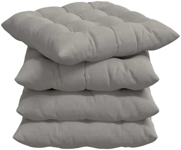 vidaXL Sitzkissen 4 pcs Hellgrau 40 x 40 x 6 cm Mikrofaser 42015176