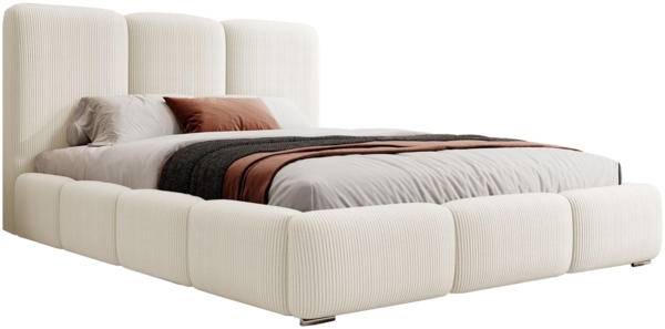 Selsey 'Bauro' Polsterbett mit Stauraum und Cordbezug, creme, 140x200 cm