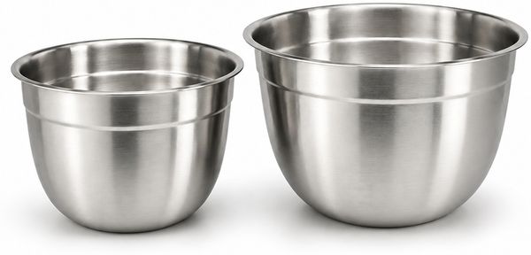 2er Set Rührschüssel Mixschüssel Schüssel Edelstahl 2,5L / 3,5L