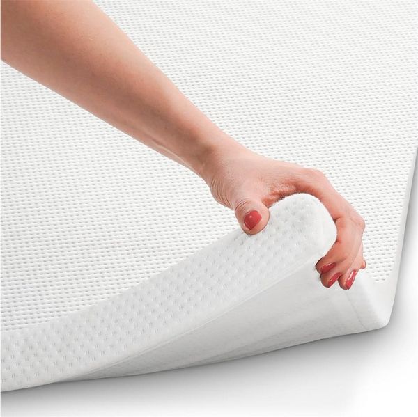 B!HOME Topper 90x200 cm, 4 cm hoch, Gelschaum, waschbarer Bezug, Anti-Rutsch